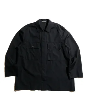 Luxurious Feel Auralee Wool Herringbone Over Shirt Black