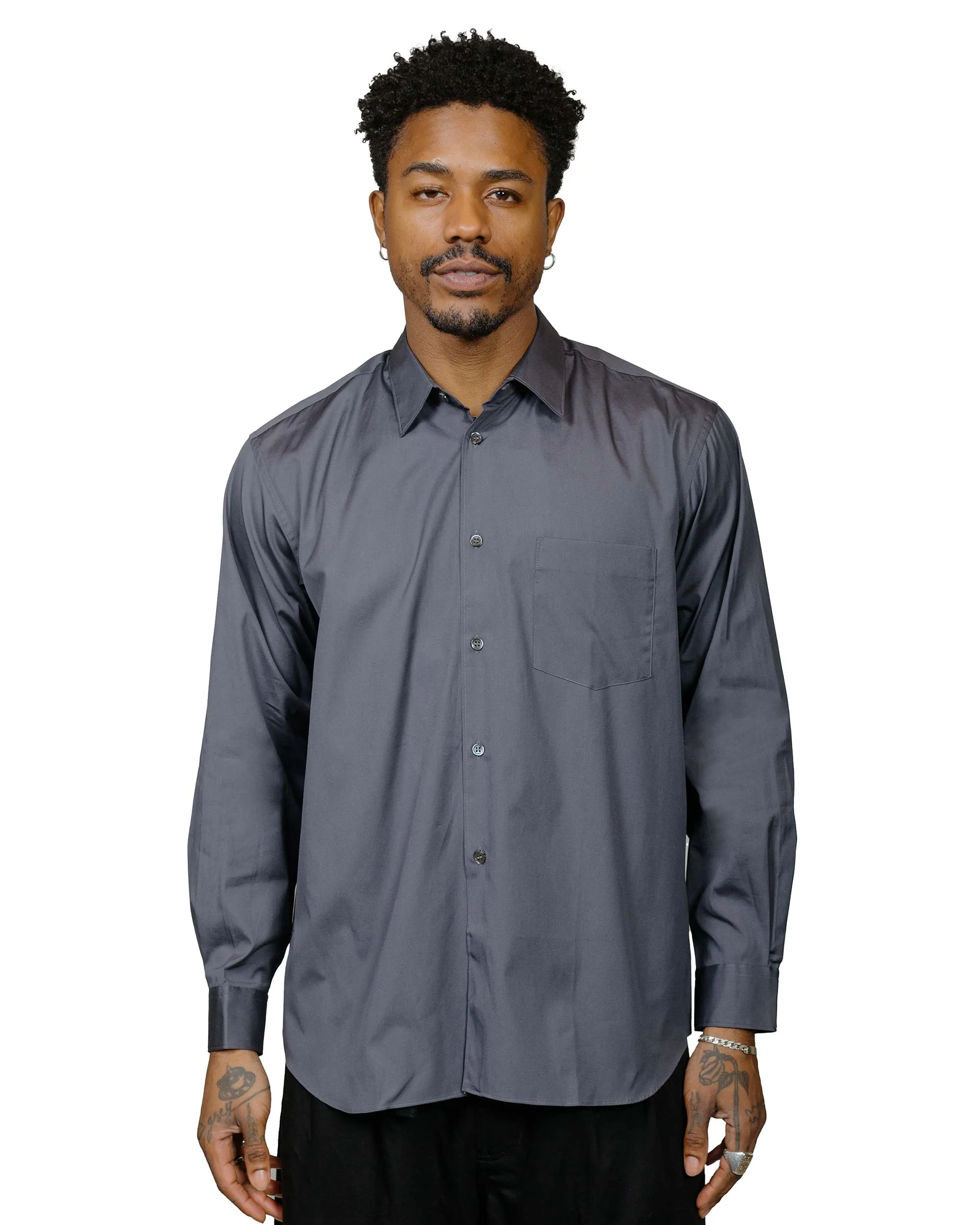 Comme des Gar?ons SHIRT Wide Classic Shirt Grey Classic Appeal Classic Collar