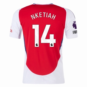 Total Ease adidas Arsenal Eddie Nketiah Home Jersey w/ EPL   No Room For Racism Patches 24/25 (Better Scarlet/White)