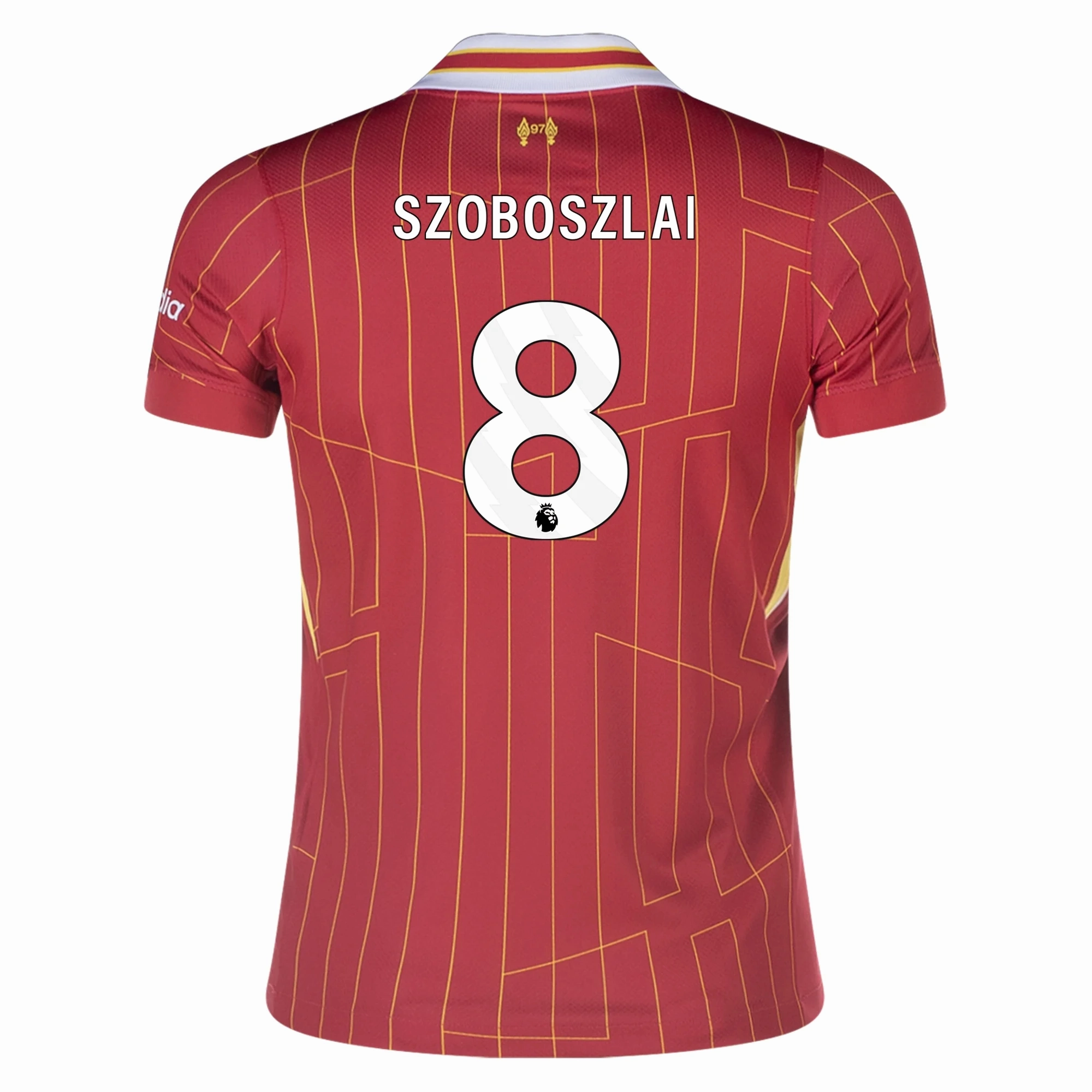 Nike Youth Liverpool Dominik Szoboszlai Home Jersey 24/25 (Gym Red/Chrome Yellow) Fit Tech Motion Gear