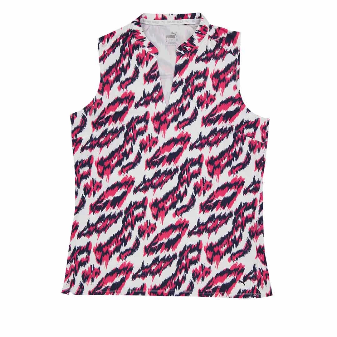 Odor Resistant Finish Breathable Sportswear Fabric Puma - Women's MATTR Animal Sleeveless Polo (538999 03)