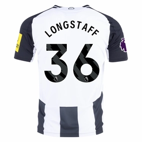 Non Irritating Fabric Adidas Newcastle United Authentic Sean Longstaff Home Jersey w/ EPL Patch 24/25 (Black/White)