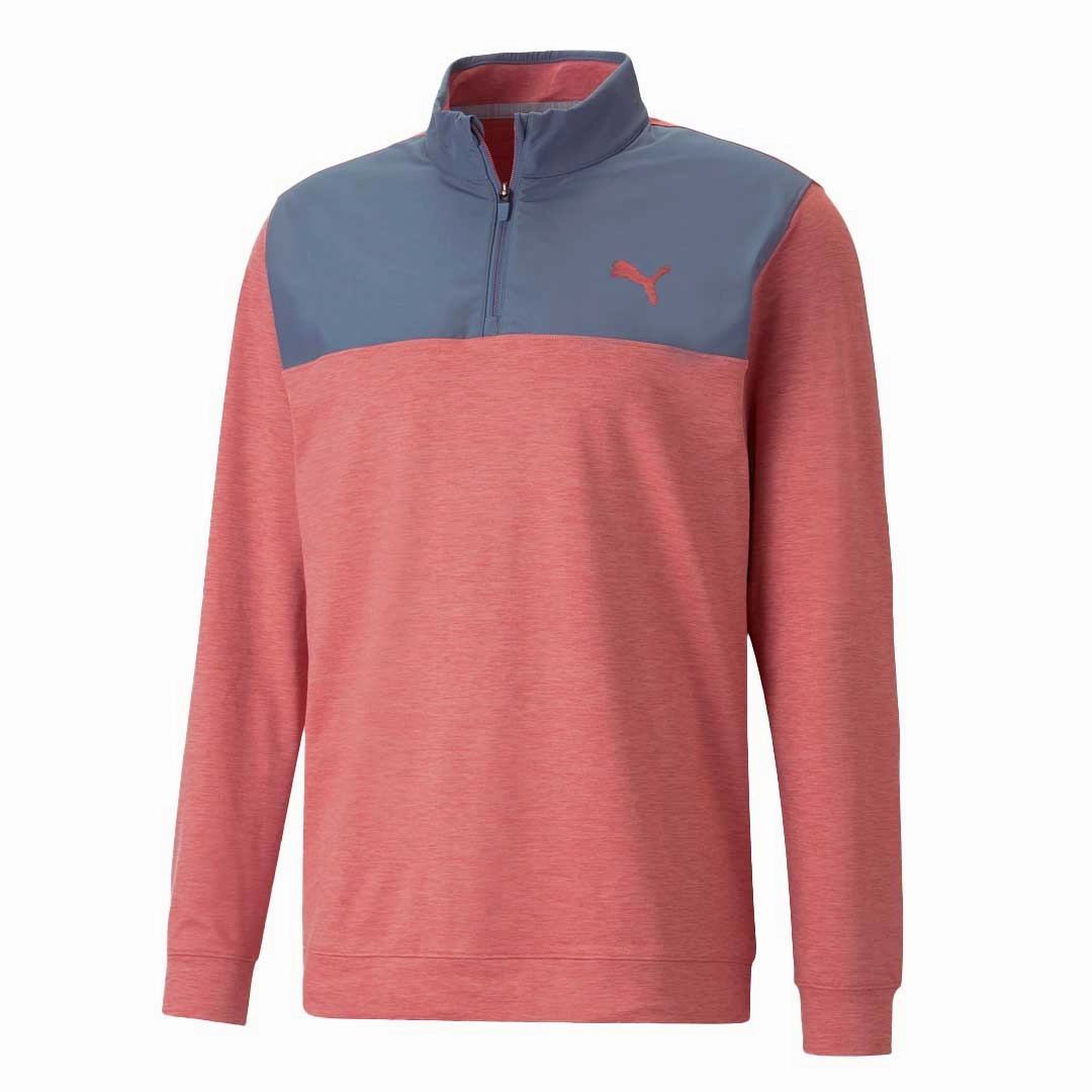 Double Stitched Seams Puma - Men's Cloudspun Colorblock 1/4 Zip Sweater (537463 07)