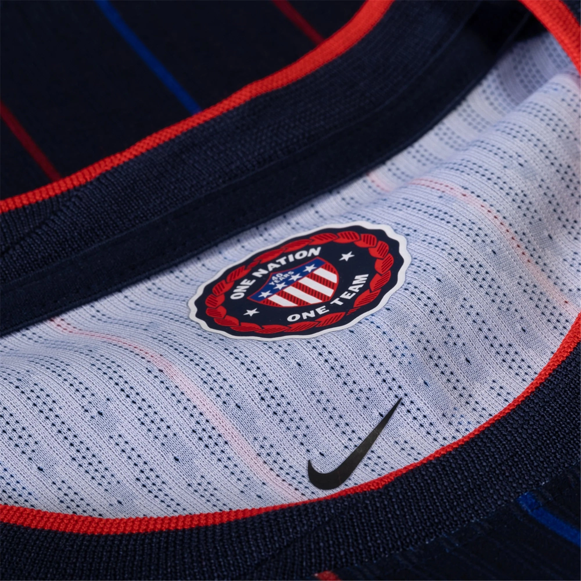 Quick Access Side Vents Nike Tyler Adams United States Away Match Authentic Jersey 25/26 w/ Gold Cup 2025 Patch (Obsidian/Challenge Red)