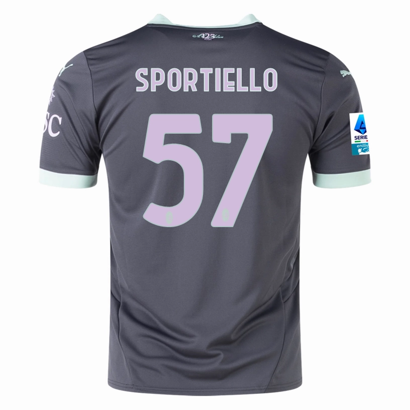 Puma AC Milan Marco Sportiello Third Jersey w/ Serie A Patch 24/25 (Shadow Gray/Fresh Mint) Bonded Hemline