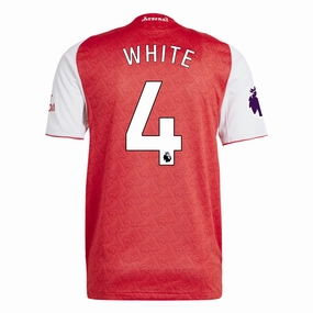 All Purpose adidas Ben White Arsenal FC Authentic Home Jersey 25/26 w/ EPL Patch (Better Scarlet/White