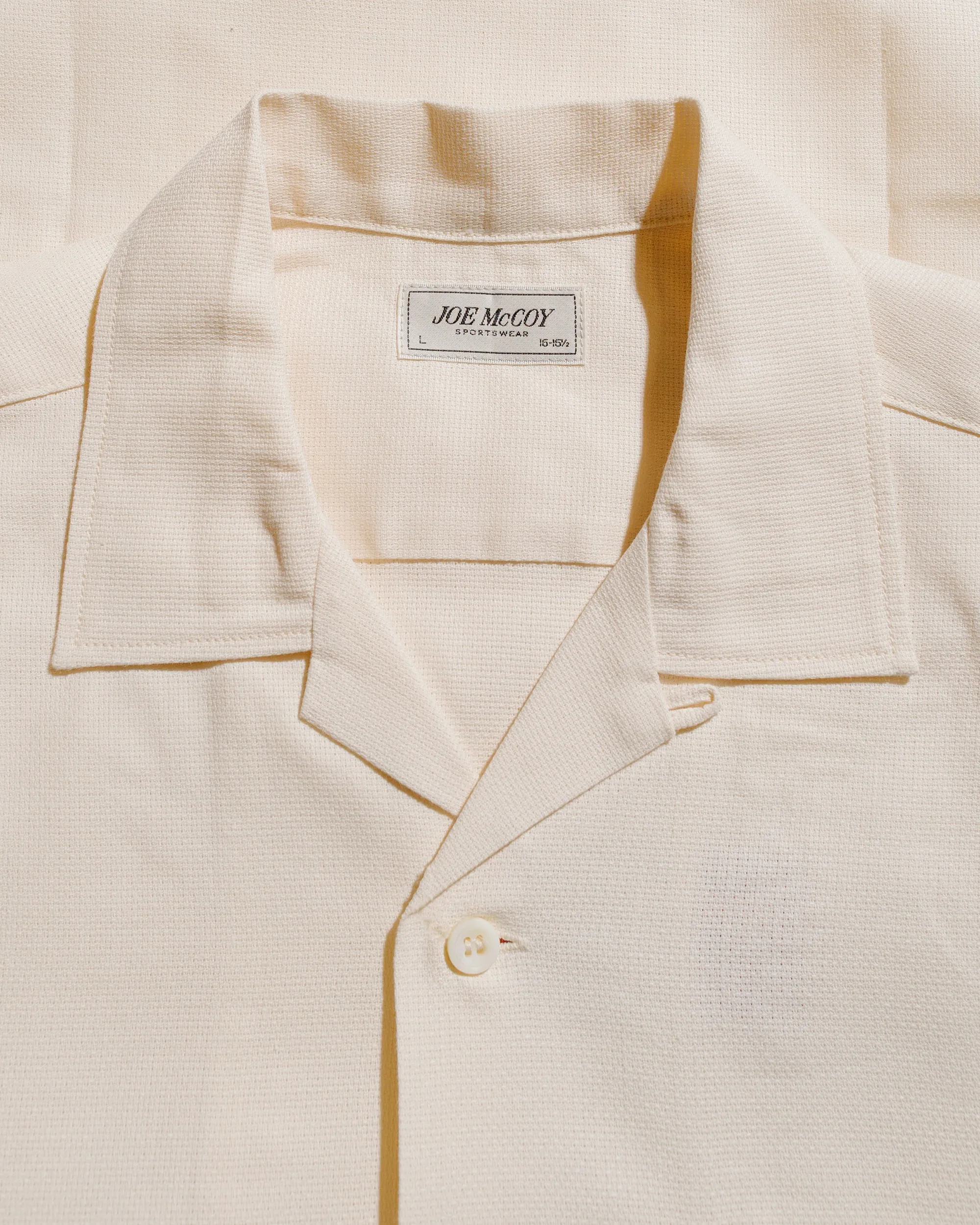 The Real McCoy's MS25010 Joe McCoy Panama Shirt L/S Milk Beach Attire garden party