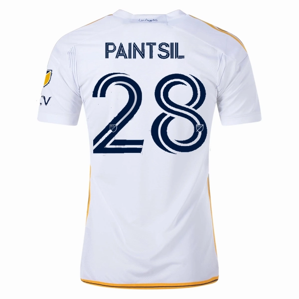 Anti Pilling Fabric adidas LA Galaxy Joseph Paintsil Home Jersey w/ MLS   Apple TV Patches 24/25 (White/Yellow/Navy)