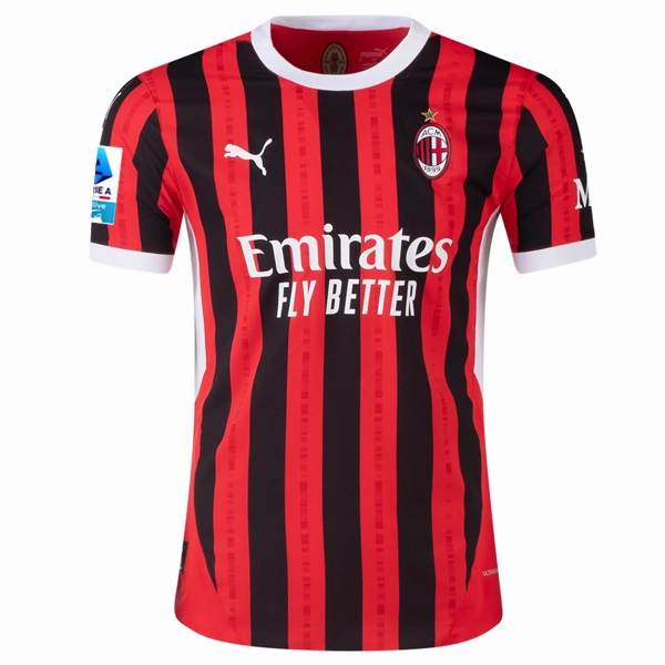 Puma AC Milan Authentic Ruben Loftus-Cheek Home Jersey w/ Serie A Patch 24/25 (Puma Red/Puma Black) Breath Ready Irregularity Free Edging