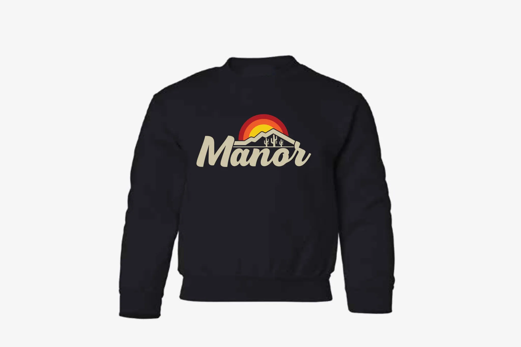 smooth zipper Focus Fit Manor "Mountain" Crewneck Kids - Black