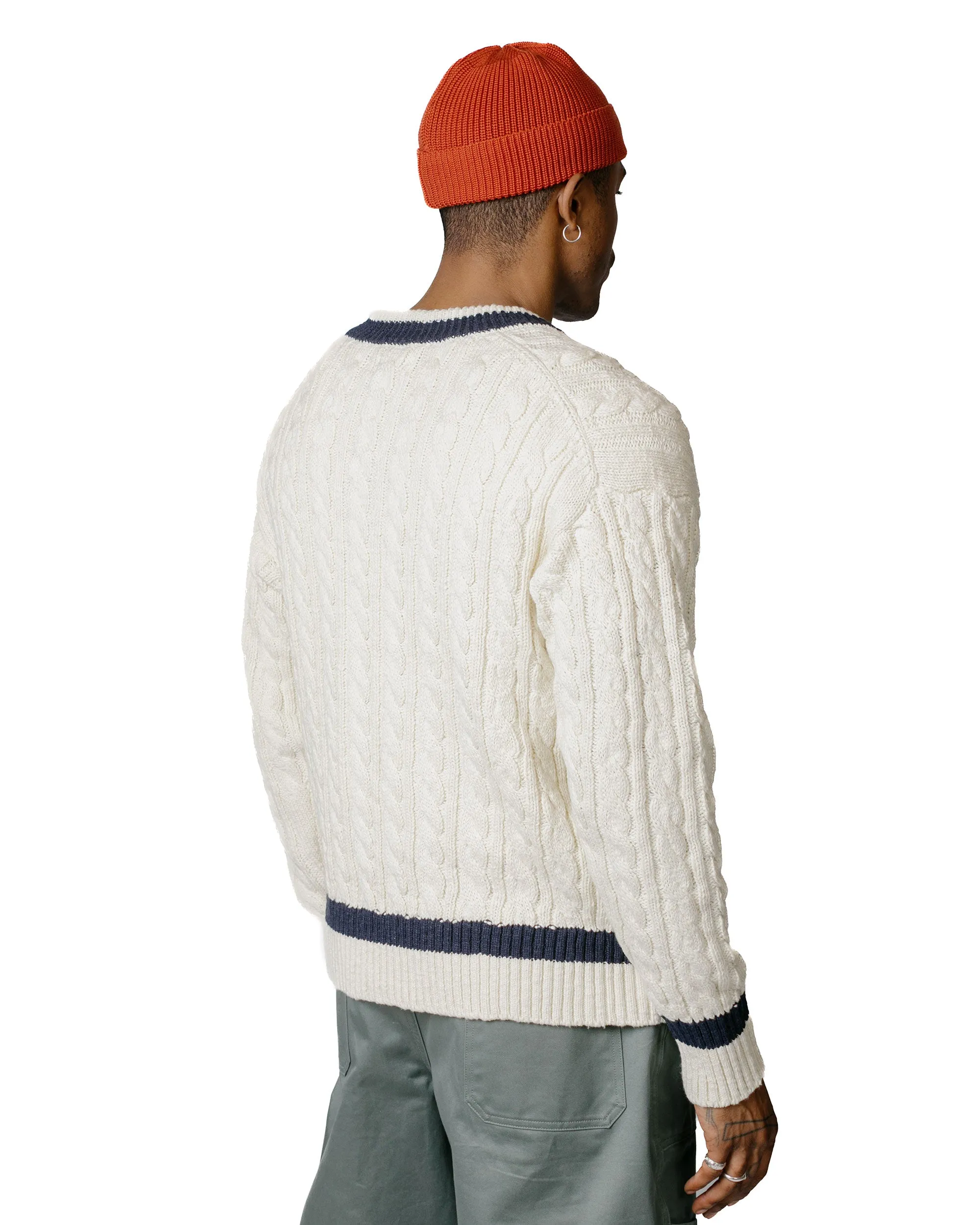 casual party The Real McCoy's MC23108 Tilden Knit Sweater Milk