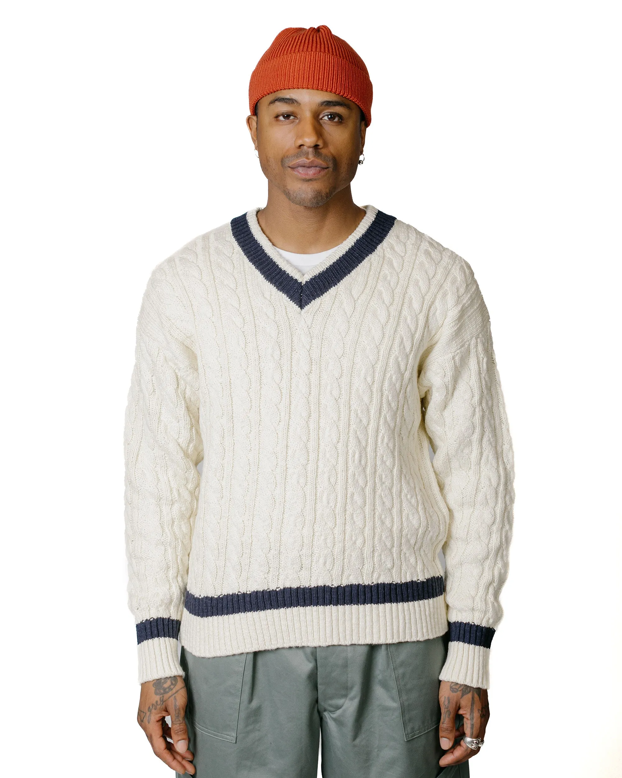 The Real McCoy's MC23108 Tilden Knit Sweater Milk Formal Casual
