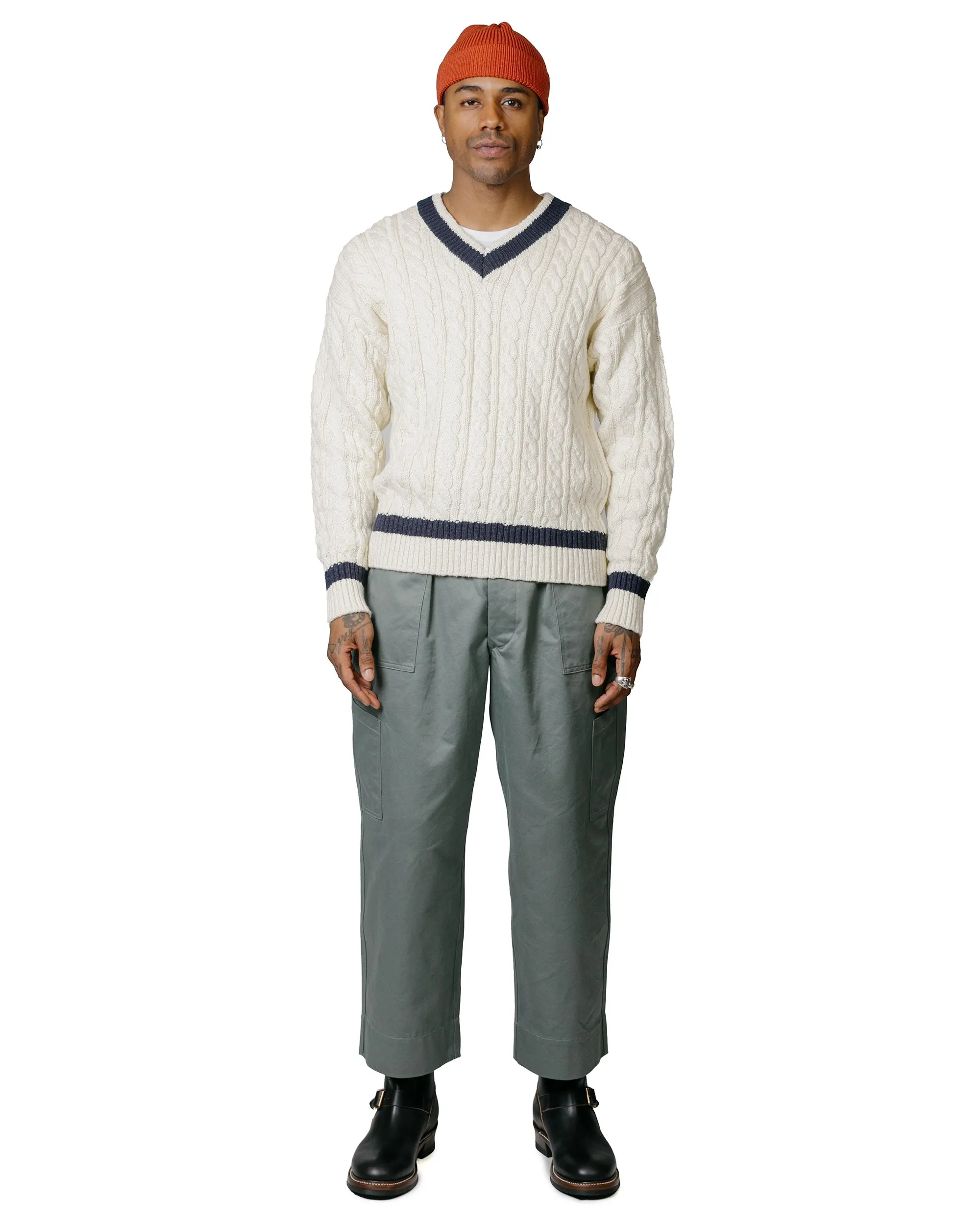 The Real McCoy's MC23108 Tilden Knit Sweater Milk City Fit