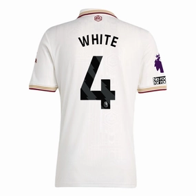 adidas White Men's Arsenal FC Third Jersey 25/26 w/ NRFR   EPL Patches (White/Burgundy) All-Purpose Wear
