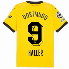 Puma Borussia Dortmund Authentic Sebastian Haller Home Jersey w/ Champions League Patches 23/24 (Cyber Yellow/Puma Black) Non Irritating Tags