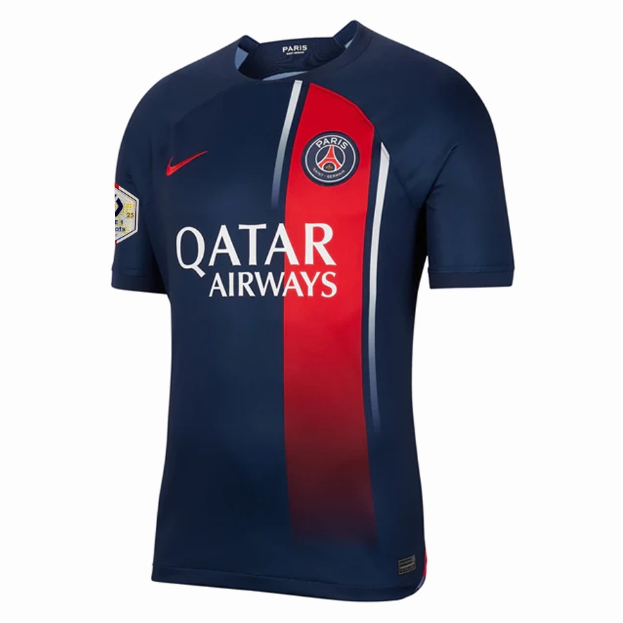 Eco Friendly Blend Nike Paris Saint-Germain Nuno Mendes Home Jersey w/ Ligue 1 Champions Patch 23/24 (Midnight Navy)