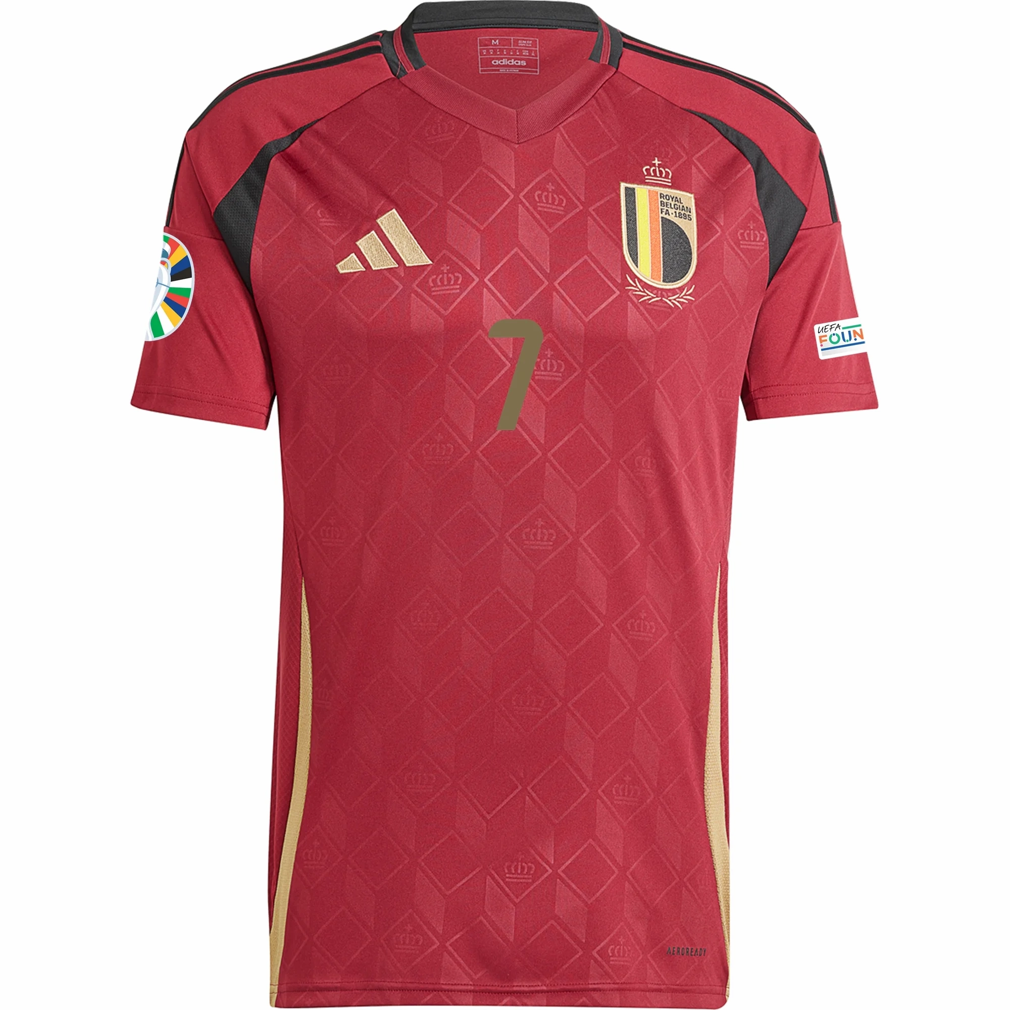 Outdoor Wear Performance Wear adidas Belgium Kevin De Bruyne Home Jersey w/ Euro 2024 Patches 24/25 (Burgundy)