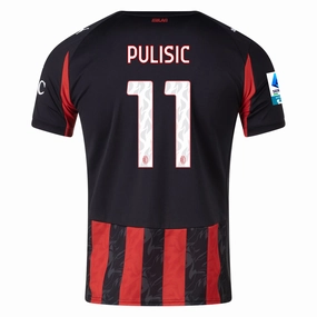 Anti Pilling Process Puma AC Milan Christian Pulisic Home Jersey w/ Serie A Patch 25/26 (Red/Black)