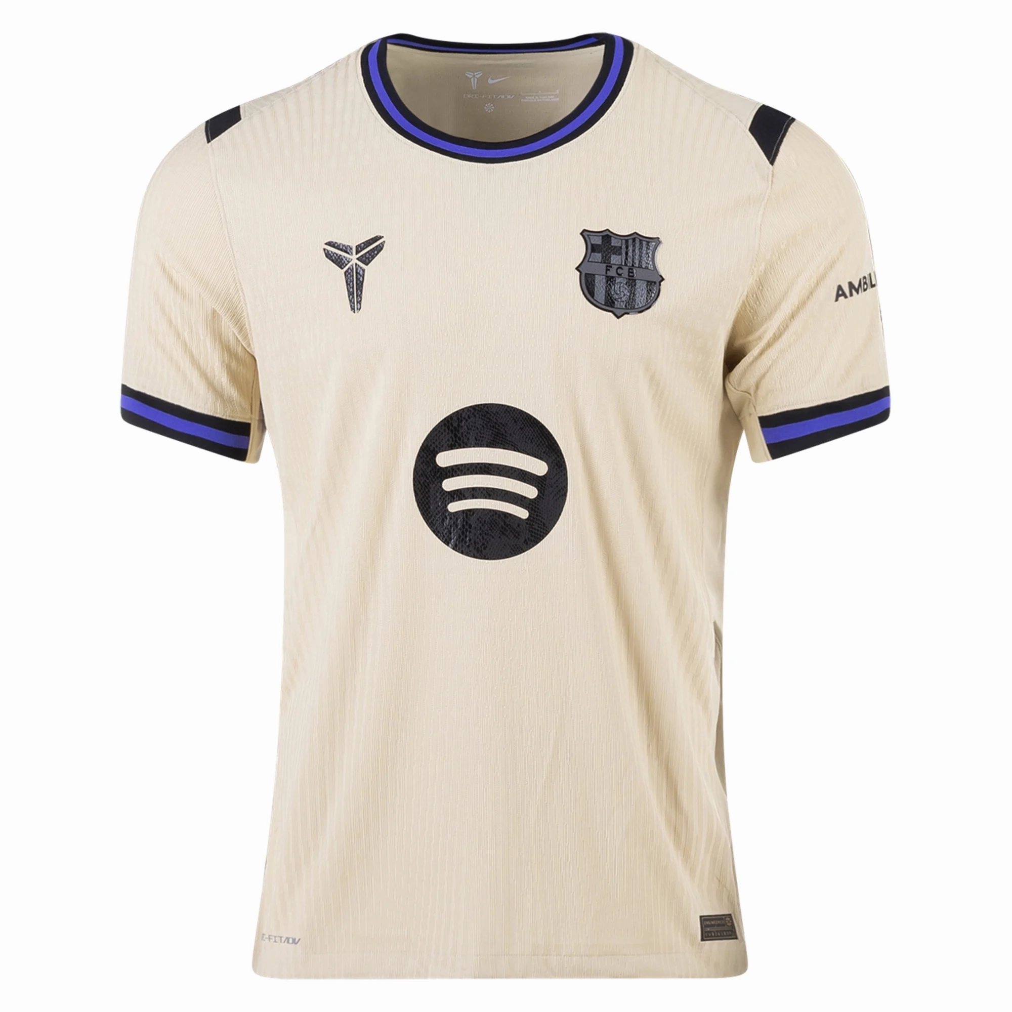 Nike Men's FC Barcelona Authentic Away Jersey (Team Gold/Persian Violet/Black) Power Form Stretchable Side Inserts