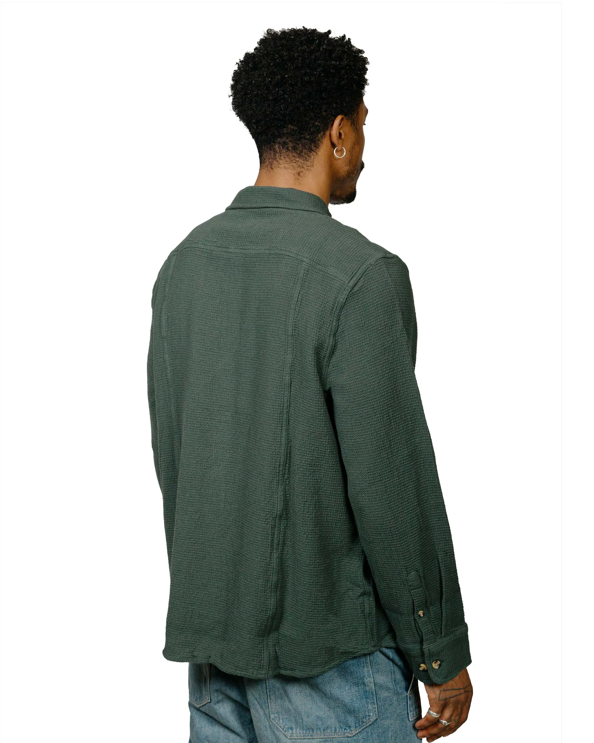 Lightweight texture handmade touch Corridor Waffle LS Green