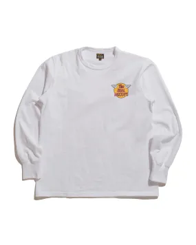 The Real McCoy's MC24003 The Real McCoy's Logo Tee L/S White Drop Shoulder Design Fashionable Wear