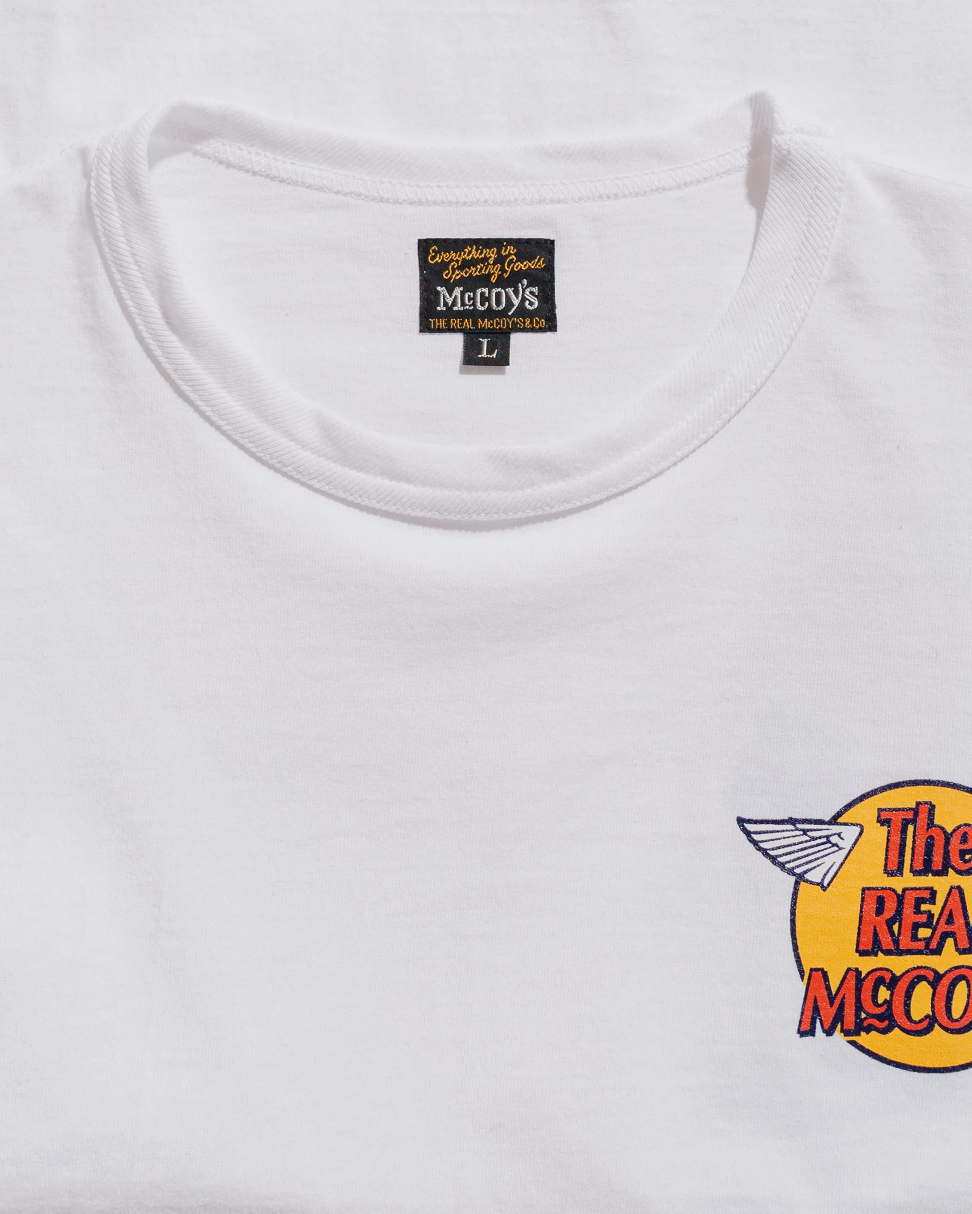 Flexible Weave The Real McCoy's MC24003 The Real McCoy's Logo Tee L/S White