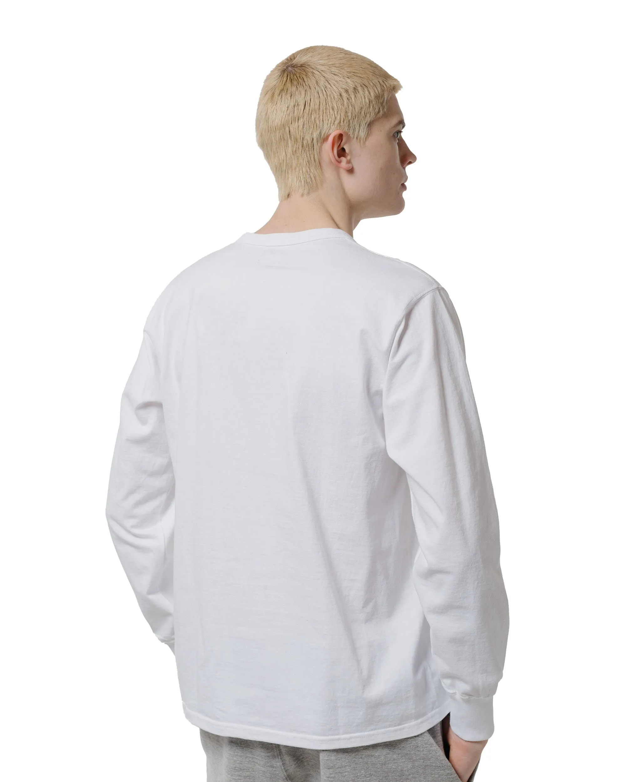 High Density Knit No Shrink Technology The Real McCoy's MC24003 The Real McCoy's Logo Tee L/S White
