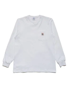 Randy's Garments Long-Sleeve Pocket Tee White Fashionable Ease OversizedSilhouette