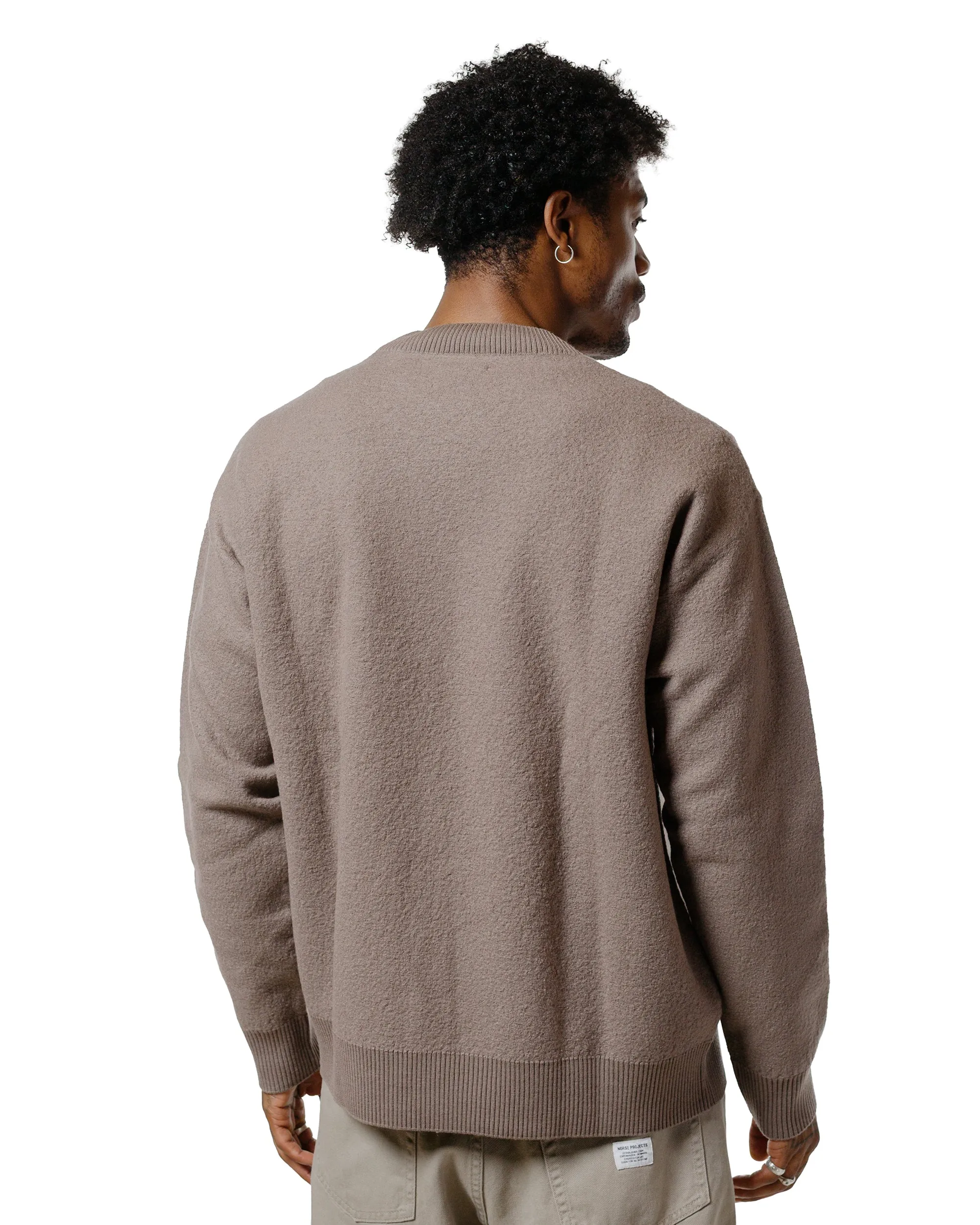 Norse Projects Rom Boiled Wool Crewneck Walnut Urban Chic