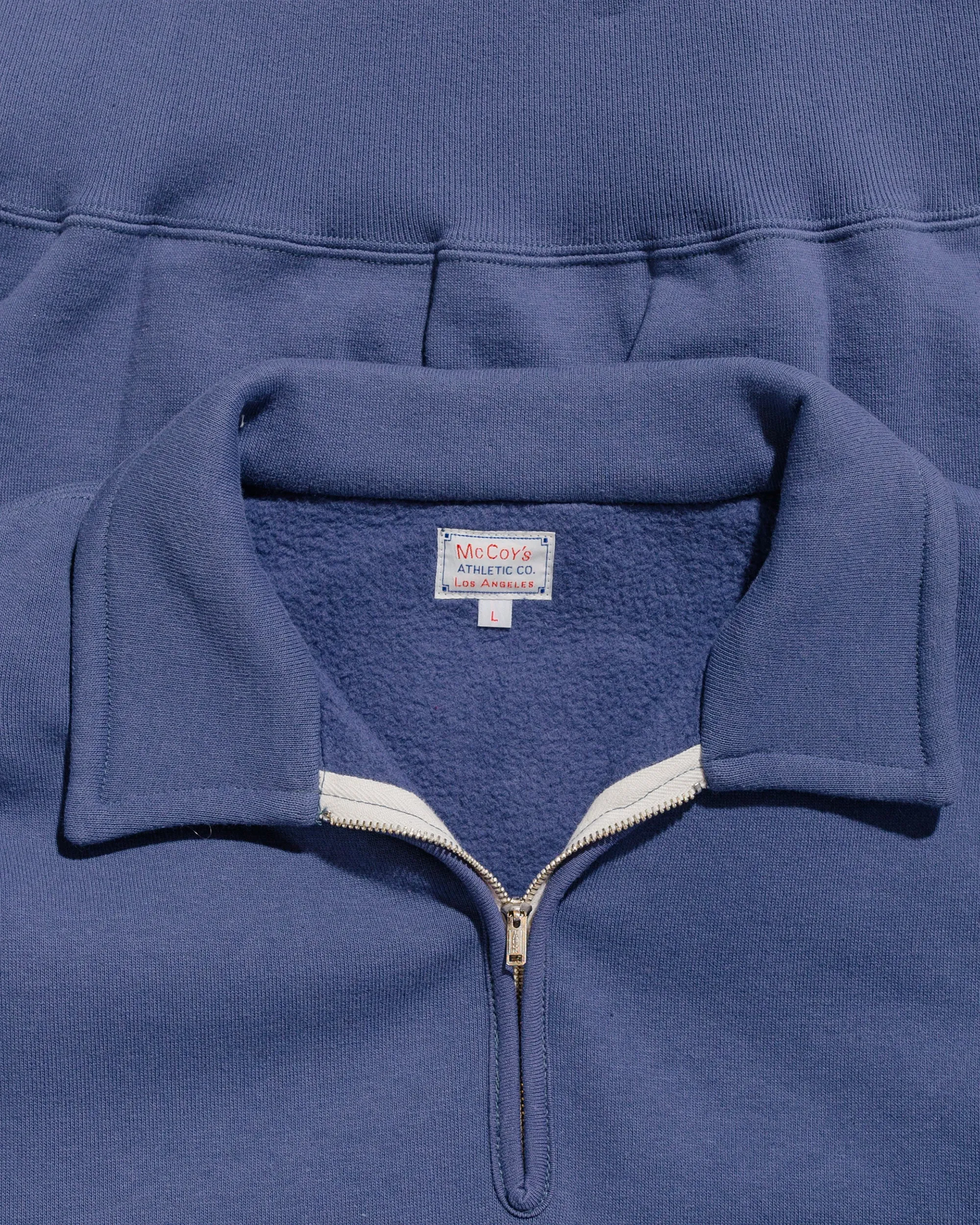 The Real McCoy??s MC24115 10 Oz. Loopwheel 1/4 Zip Sweatshirt MQ Navy product clip convenience