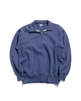 The Real McCoy??s MC24115 10 Oz. Loopwheel 1/4 Zip Sweatshirt MQ Navy Modern Look
