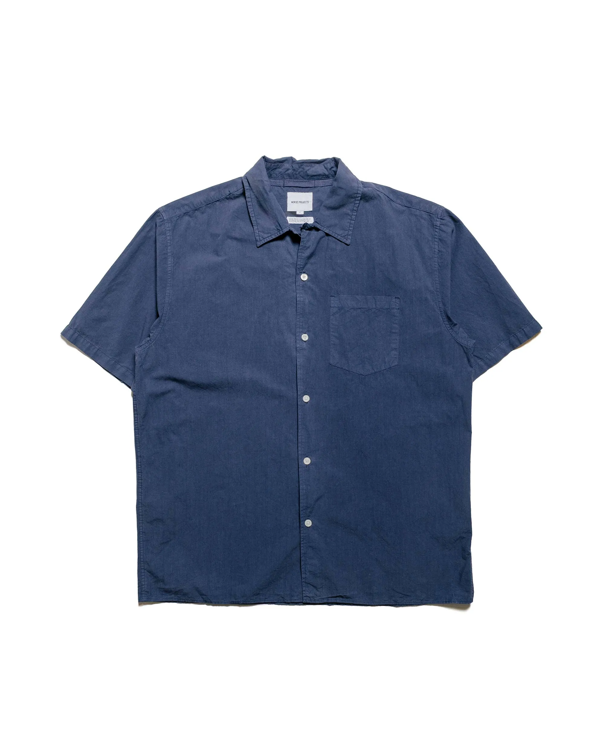 Norse Projects Carsten Cotton Tencel Calcite Blue Comfort Stretch Hidden Placket