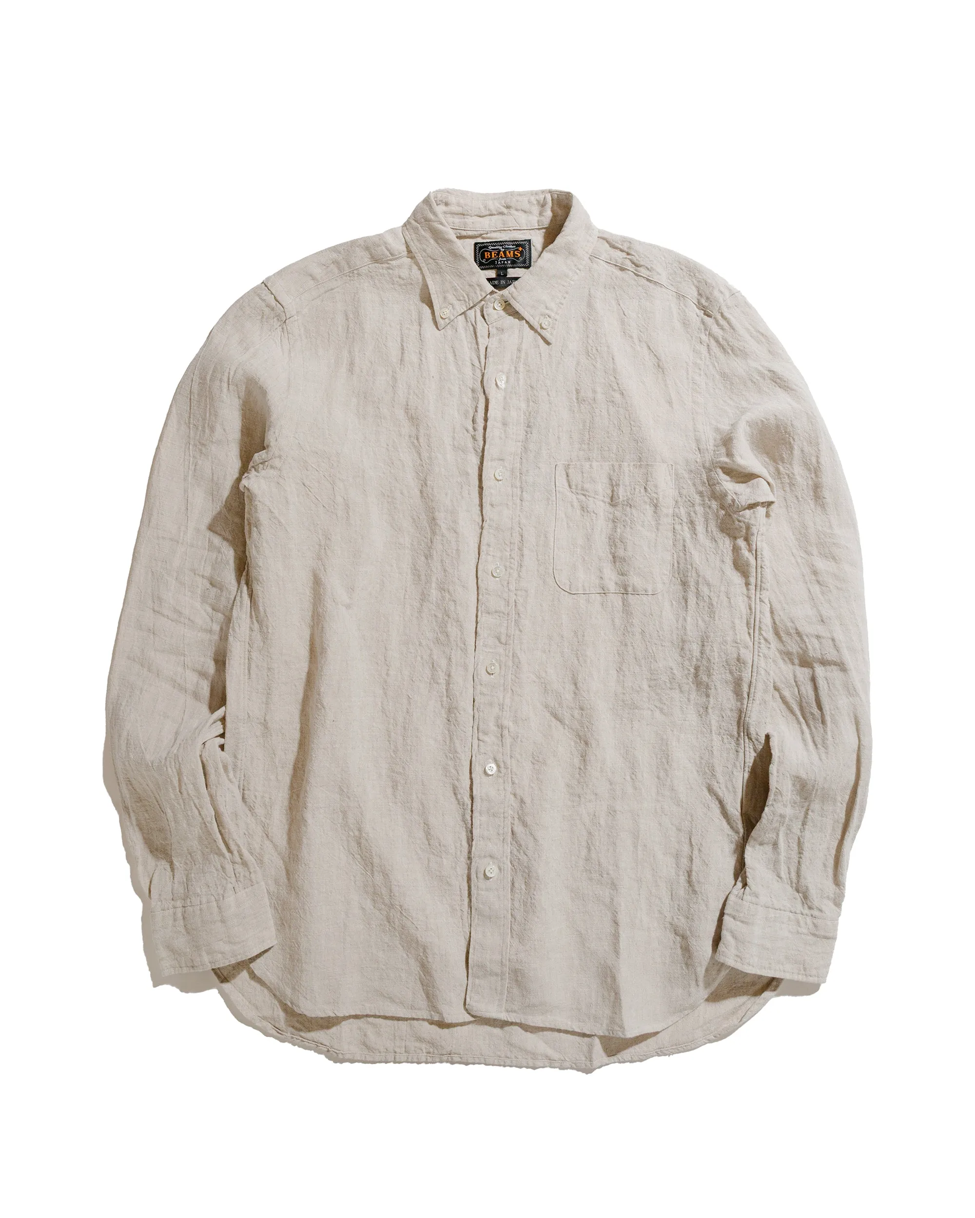 Everyday Outfit Beams Plus B.D. 1/40 Linen Chambray Natural