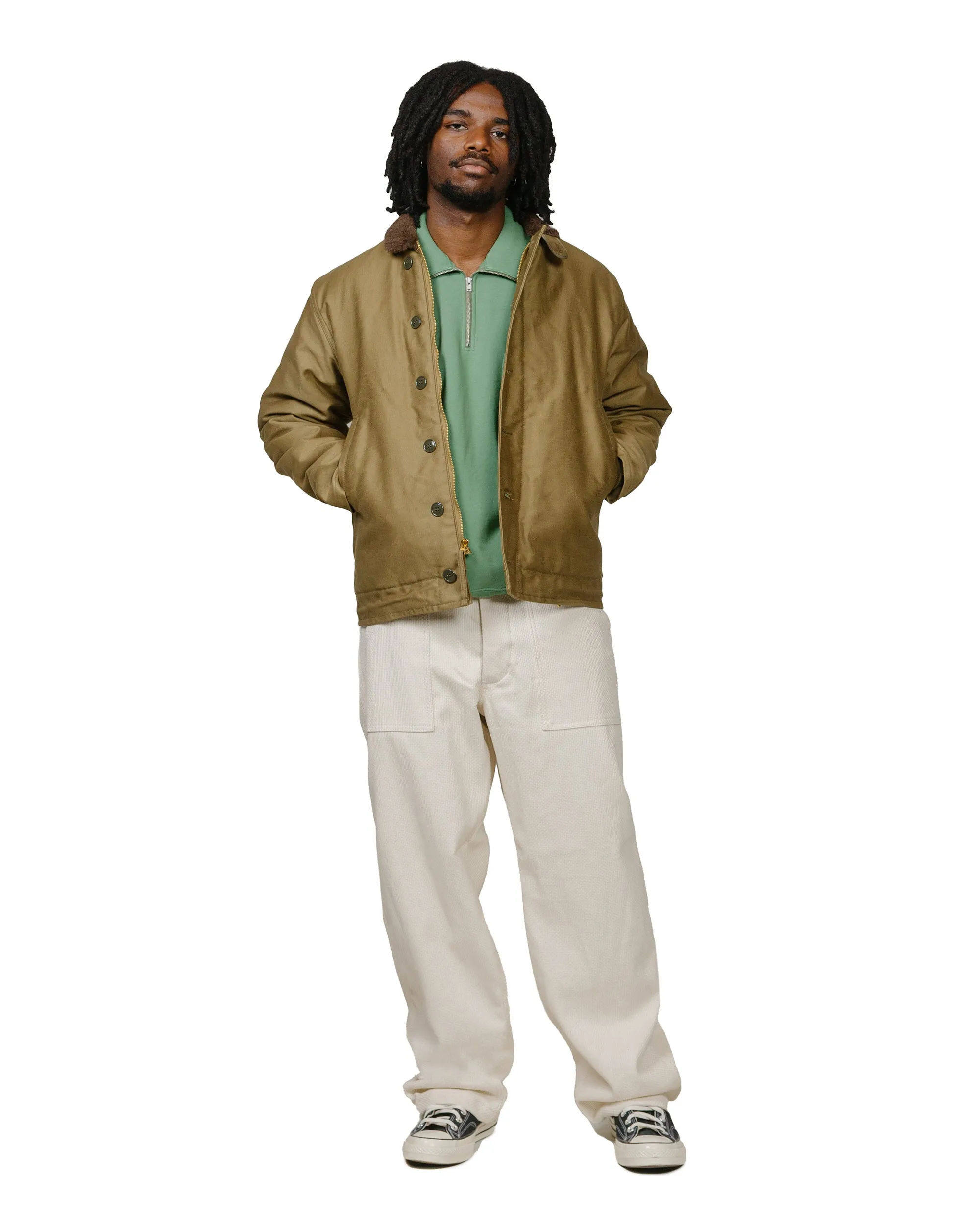 Warm Comfort product couple connection Lady White Co. Lost & Found Quarter Zip Sweatshirt Faded Green