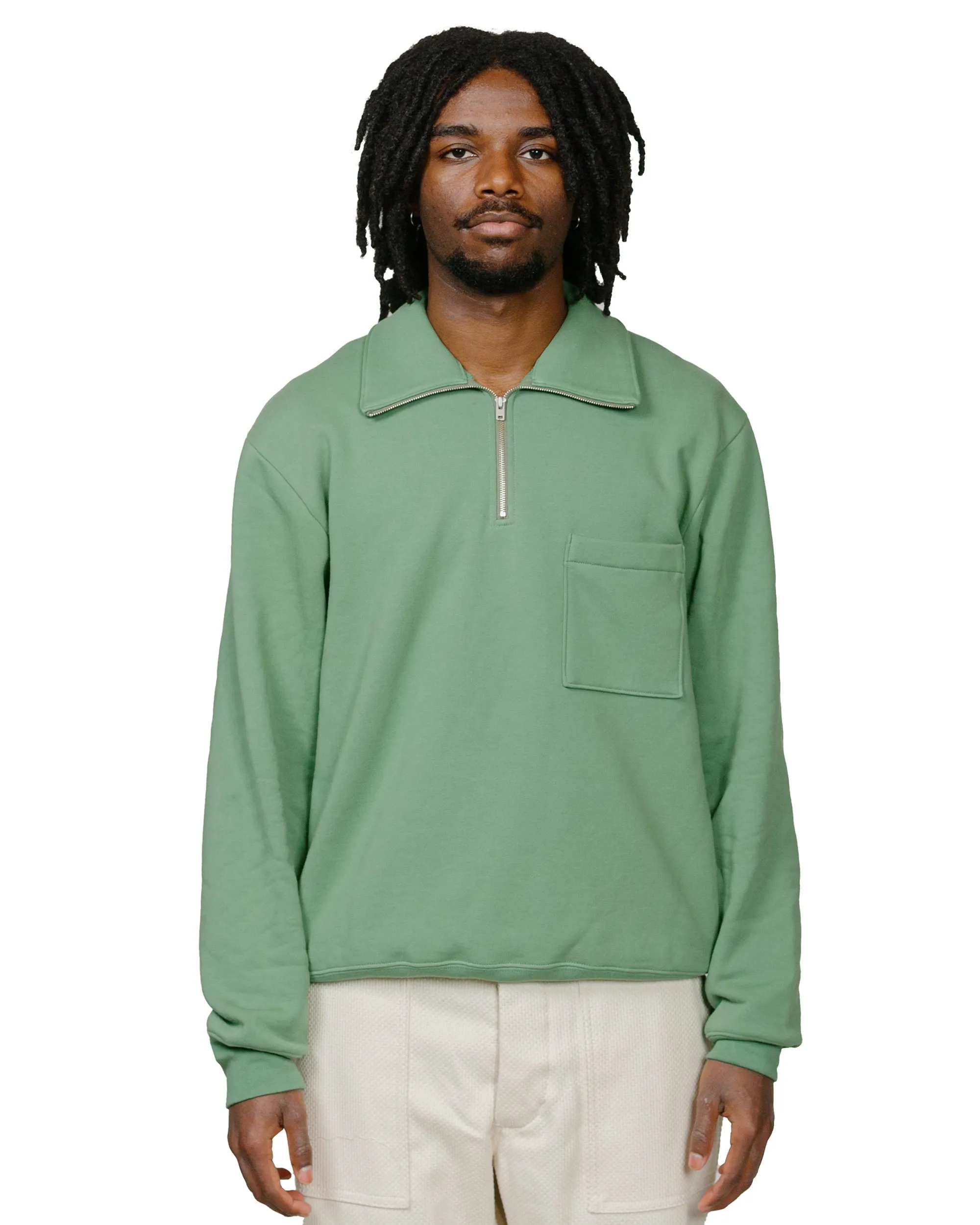 Street Apparel Vintage Look Lady White Co. Lost & Found Quarter Zip Sweatshirt Faded Green