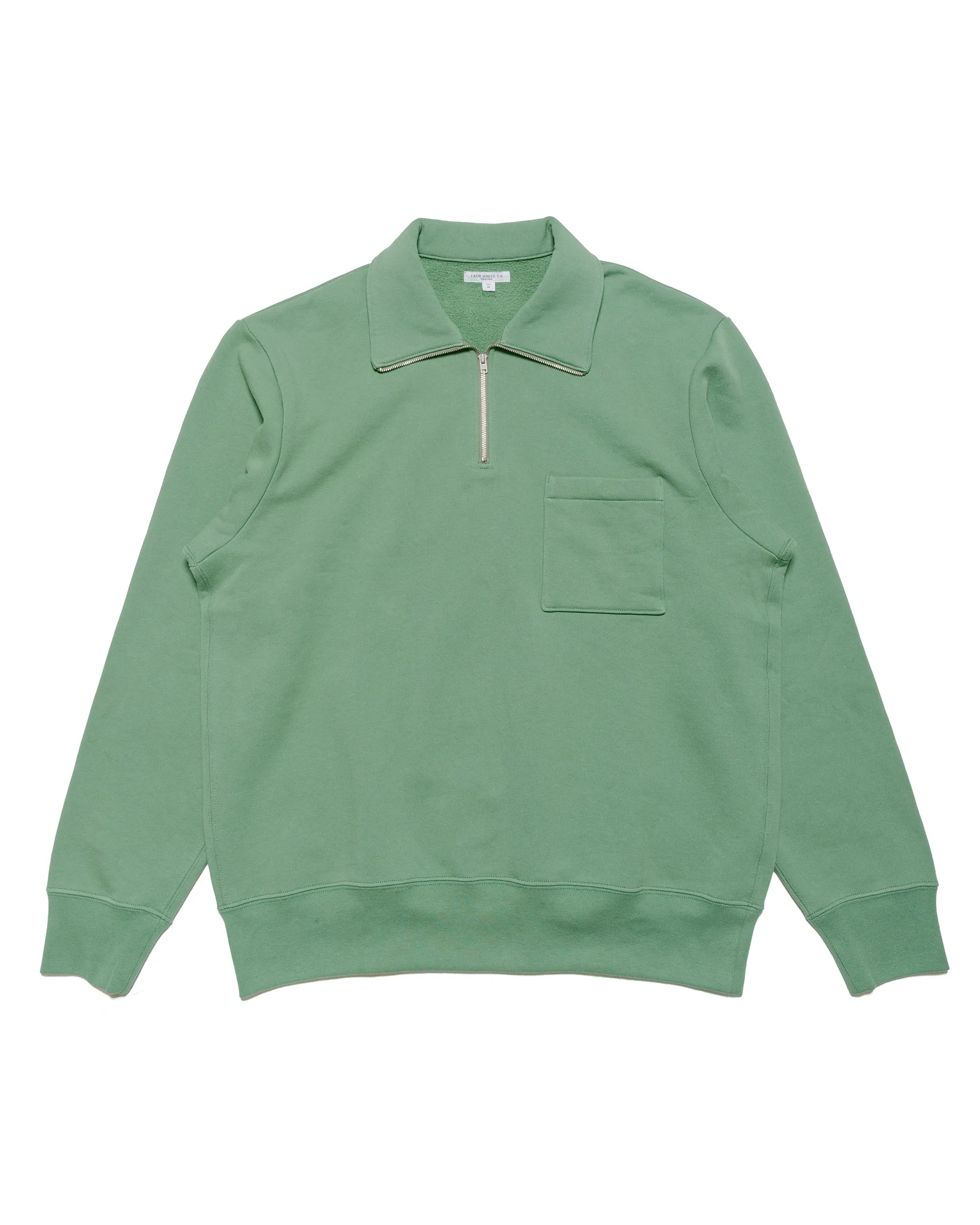 Layered Style product patch uniqueness Lady White Co. Lost & Found Quarter Zip Sweatshirt Faded Green