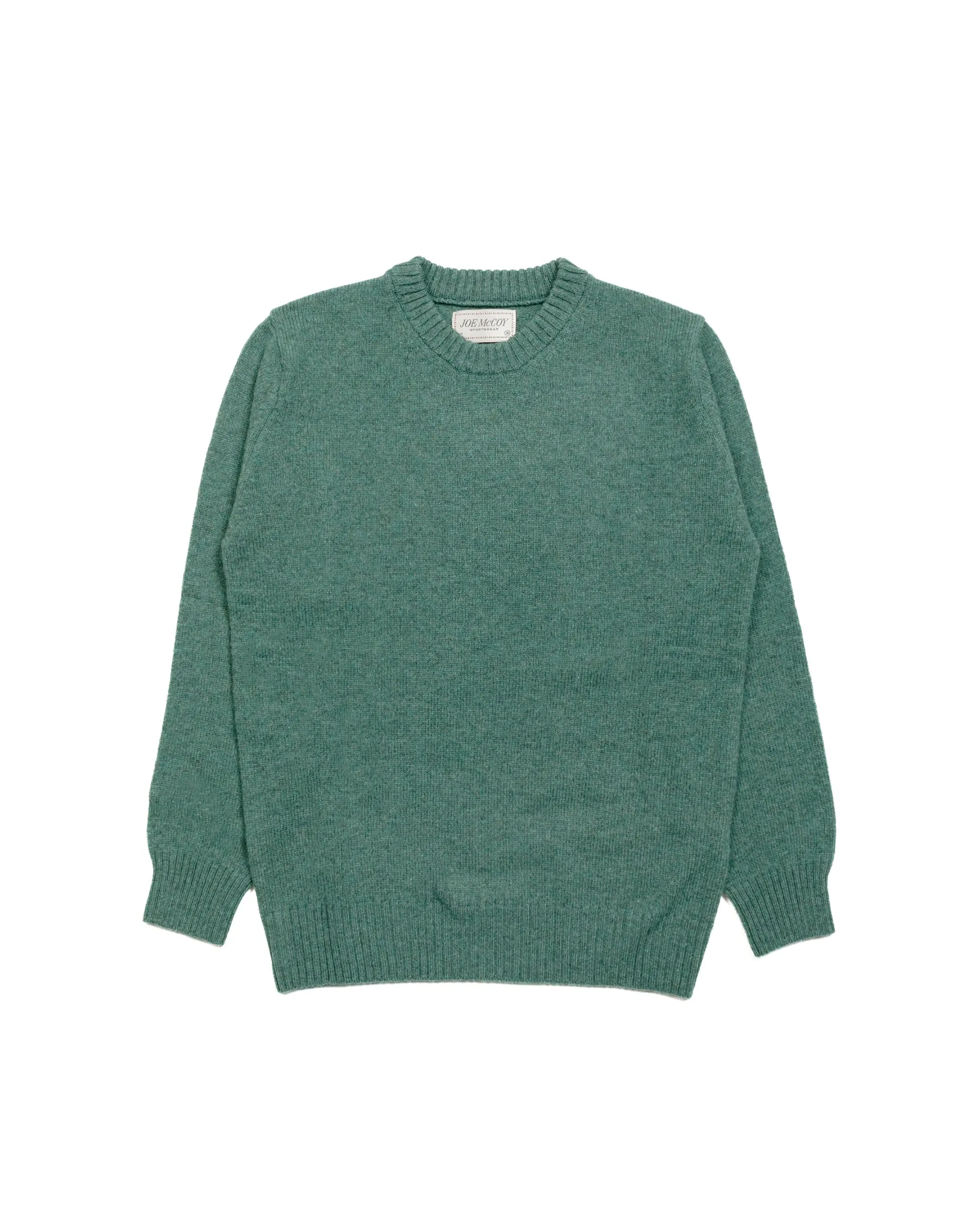 The Real McCoy's MC21114 Wool Crewneck Sweater Kelly Green Chill Clothing