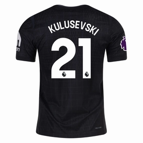 Comfort Stretch Fit Nike Kulusevski Tottenham Hotspur Authentic Away Jersey 25/26 w/ EPL Patch (Black/Iron)