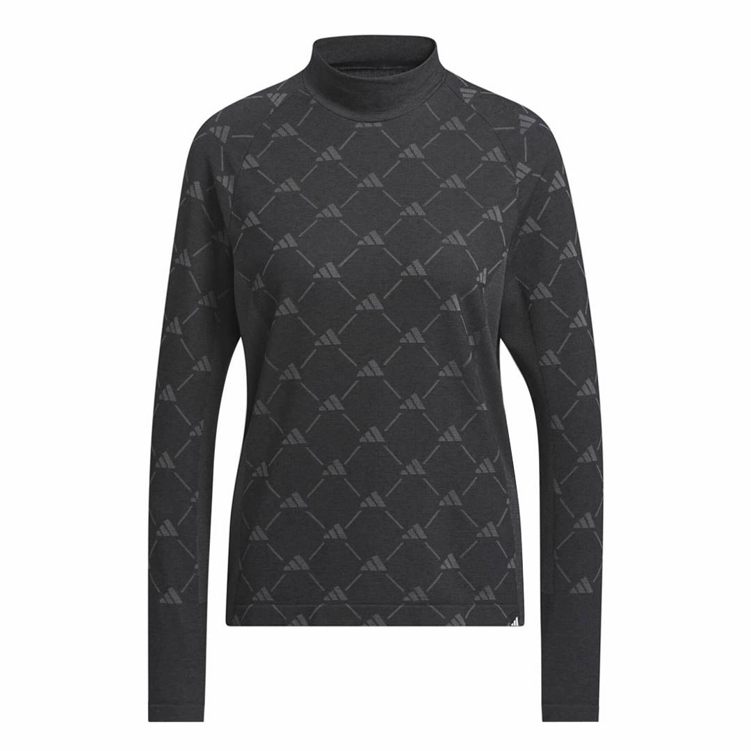 adidas - Women's Ultimate365 Tour Monogram Mock Neck Long Sleeve T-Shirt (HY7211) Gym Wear Rush Hour
