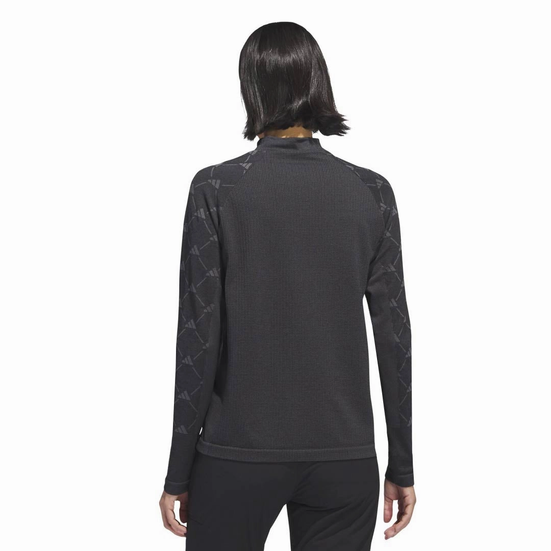 adidas - Women's Ultimate365 Tour Monogram Mock Neck Long Sleeve T-Shirt (HY7211) Boost Fit