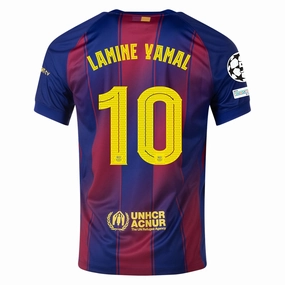 Temperature Regulating Lining Nike Men's Lamine Yamal Barcelona Home Jersey 25/26 w/ Champions League Patches (Deep Royal Blue/Midwest Gold)