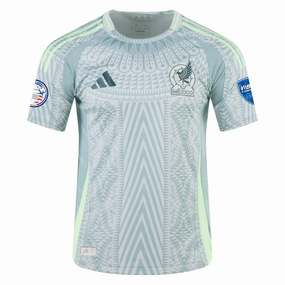 Stretchable Side Inserts adidas Mexico Away Jersey w/ Copa America 2024 Patches 24/25 (Linen Green)