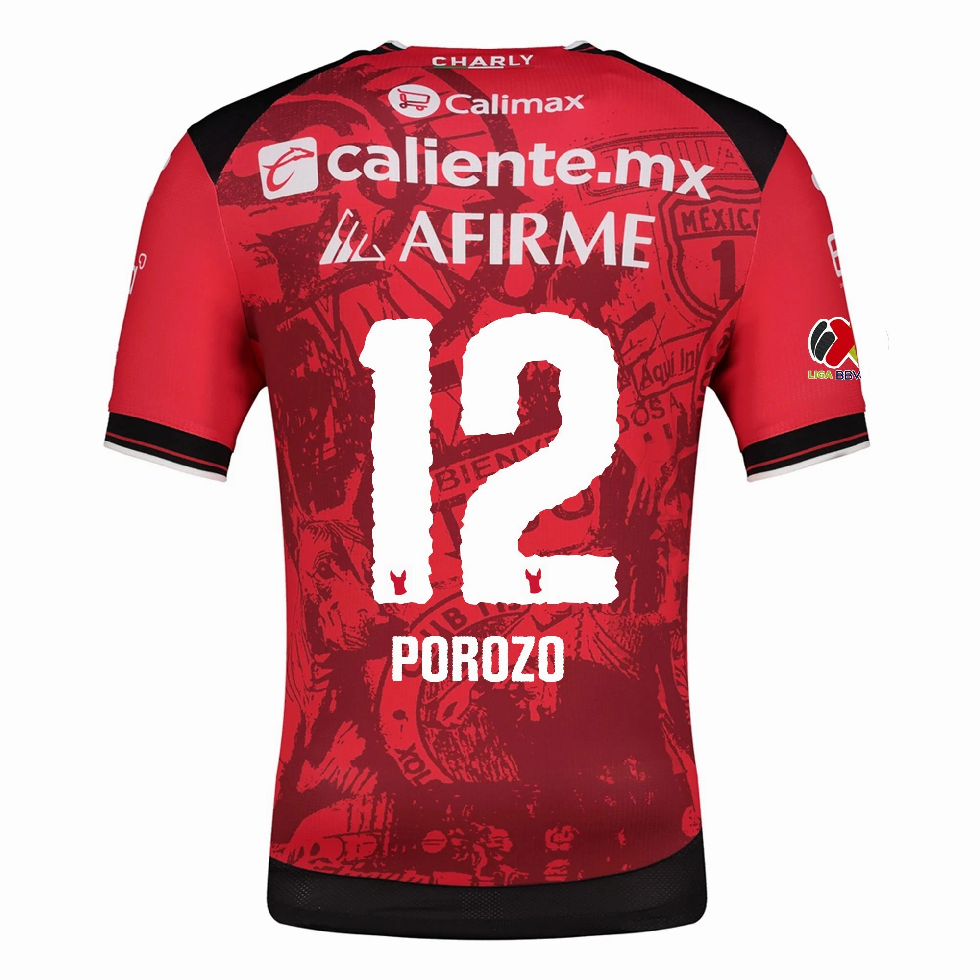 Minimal Design Eco Friendly Material Charly Jackson Porozo Men's Club Tijuana Xolos Home Jersey 25/26 w/ BBVA MX Patch (Red/Black)