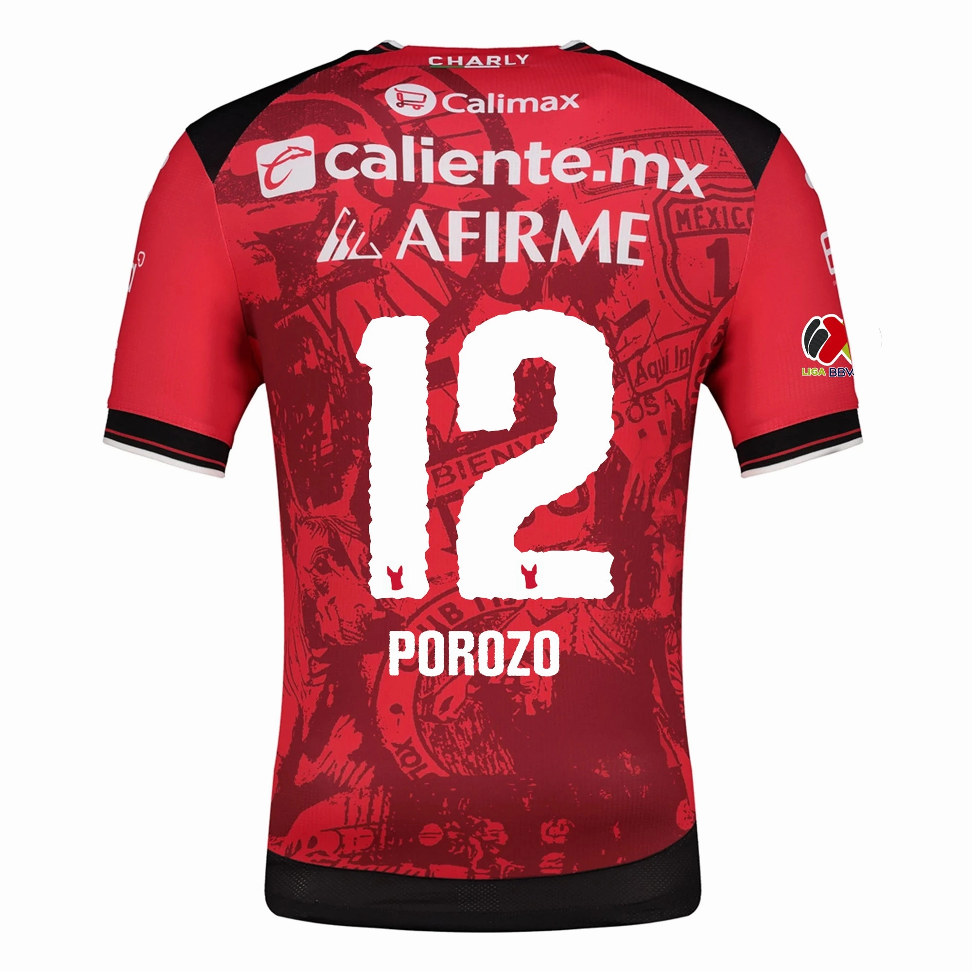 Compact Storage Packability Charly Jackson Porozo Men's Club Tijuana Xolos Home Jersey 25/26 w/ BBVA MX Patch (Red/Black)