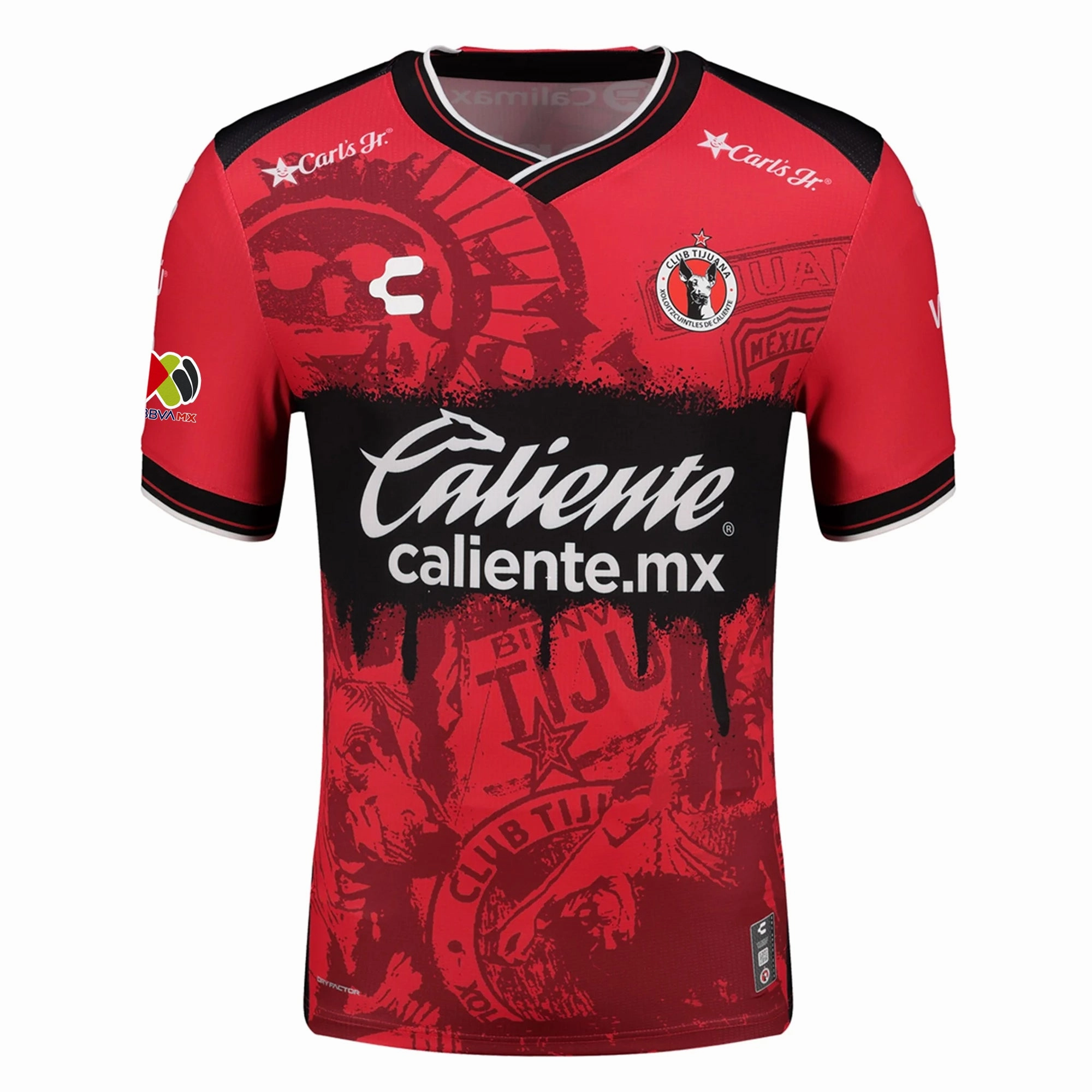 Sport Layer Charly Jackson Porozo Men's Club Tijuana Xolos Home Jersey 25/26 w/ BBVA MX Patch (Red/Black)