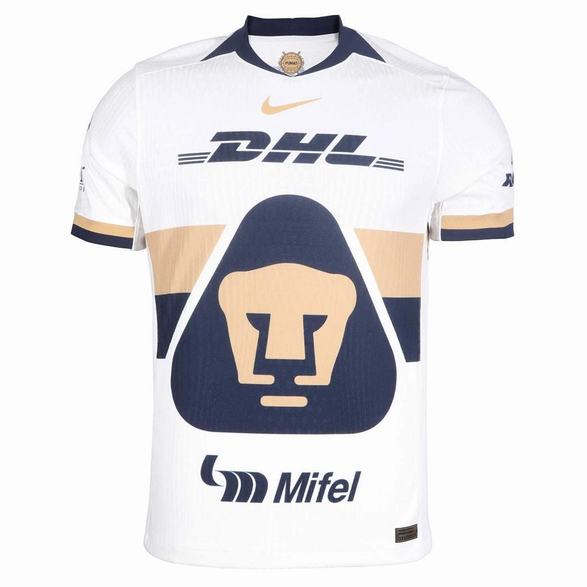 Nike Pumas UNAM Authentic Home Jersey 25/26 (Sail/Obsidian/Club Gold) Responsive Gear Performance Flex
