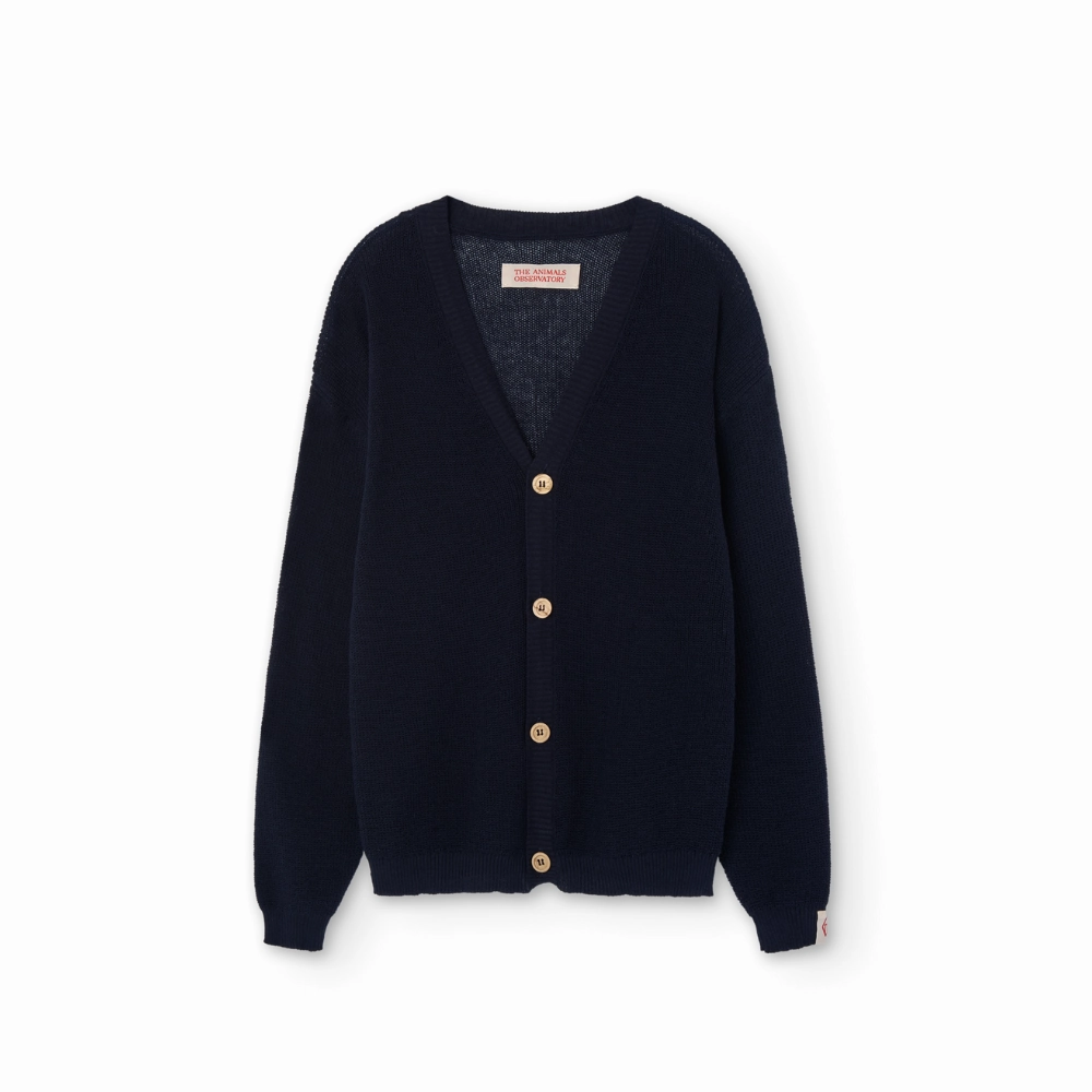 Adaptive Tension Bands The Animals Observatory Racoon Kid Cardigan, Navy