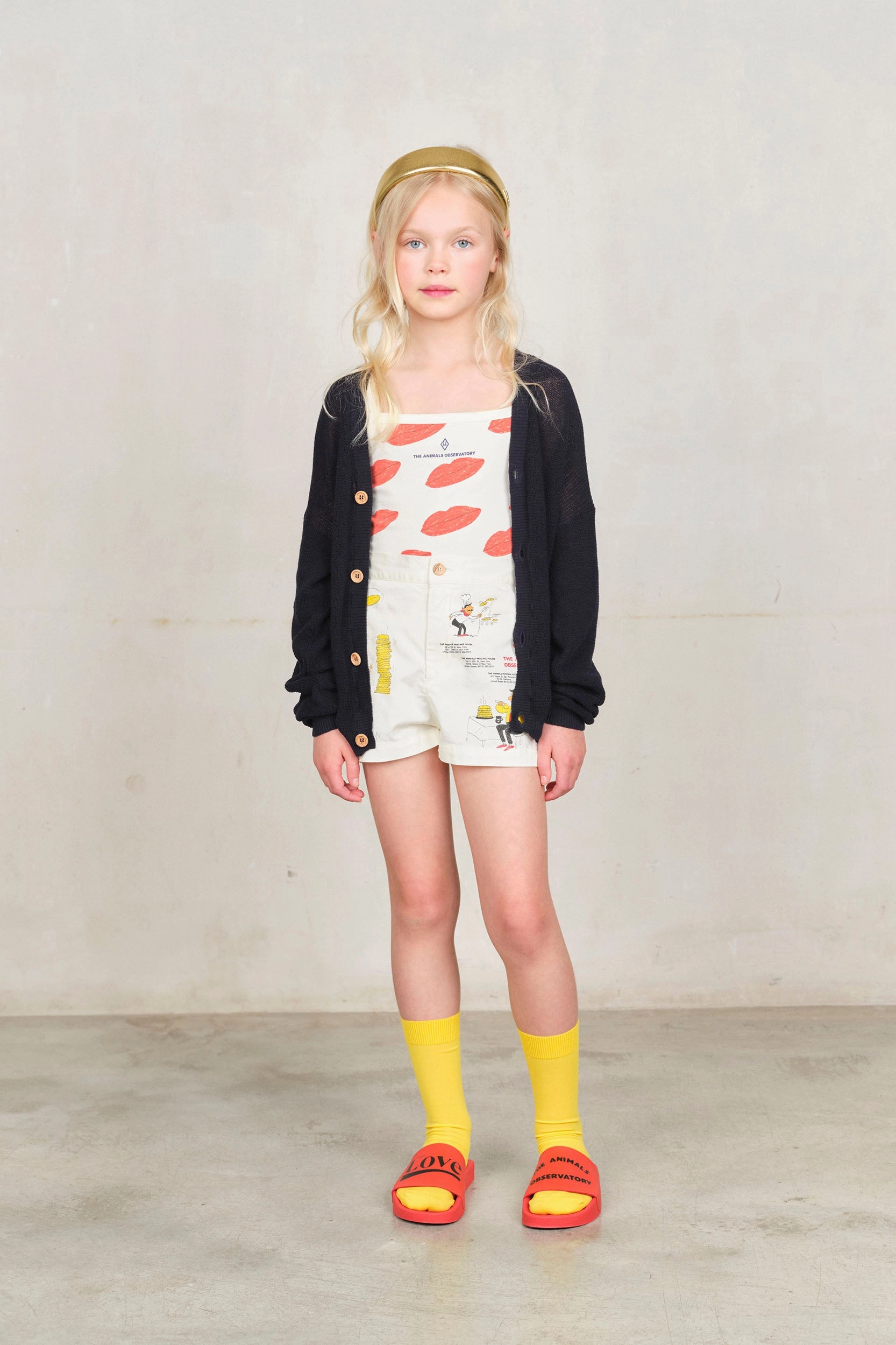 Articulated Knees The Animals Observatory Racoon Kid Cardigan, Navy