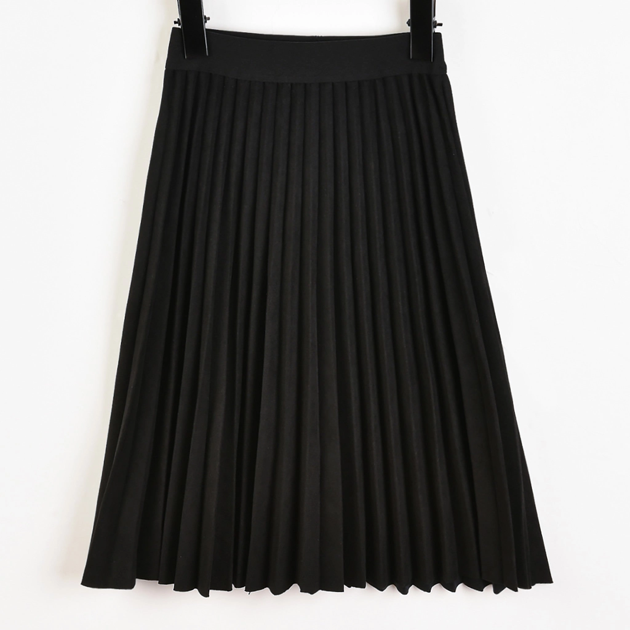 Linen Cotton Mix Pleated Suede Skirt