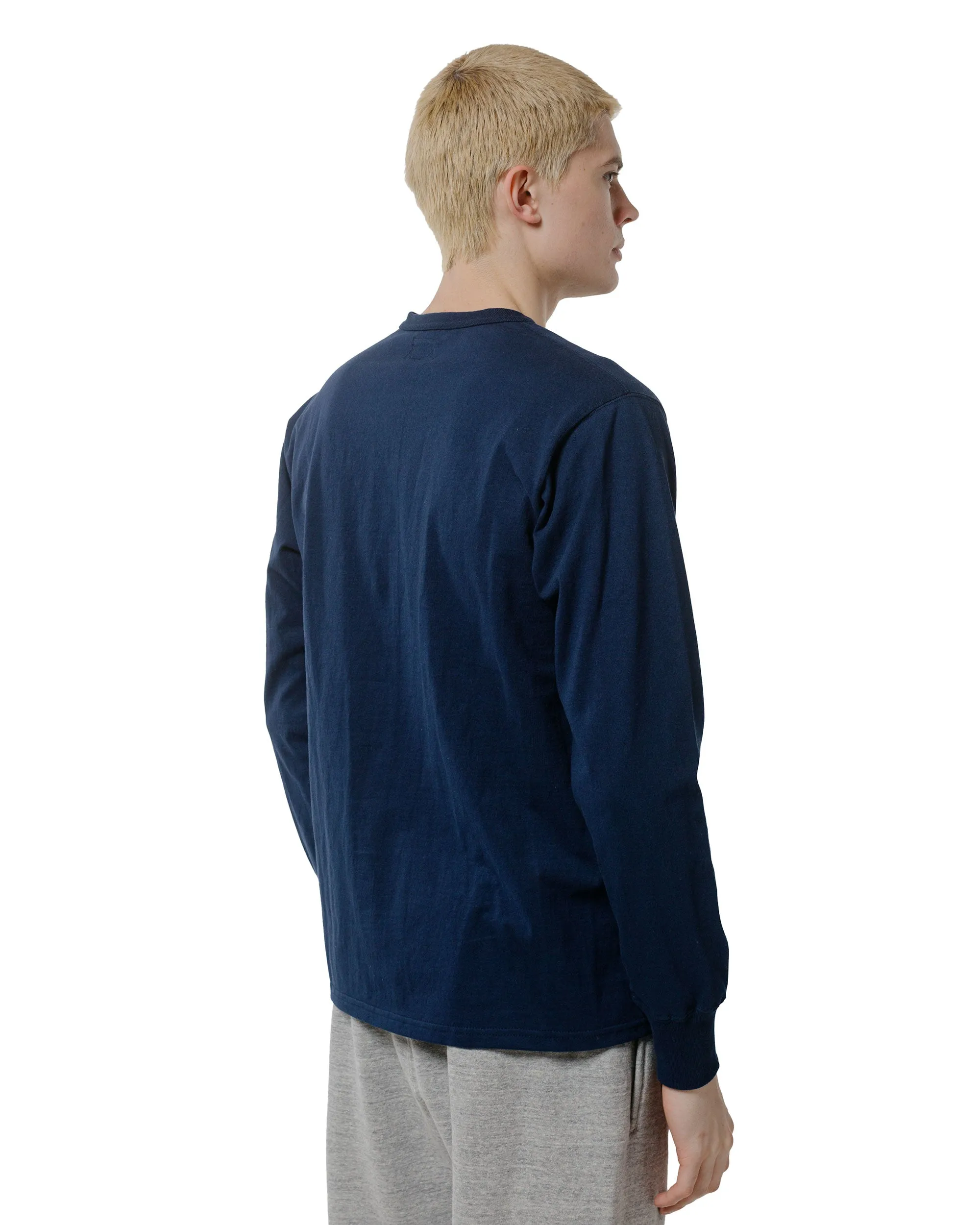 The Real McCoy's MC24003 The Real McCoy's Logo Tee L/S Navy Functional Fashion Comfortable Piece